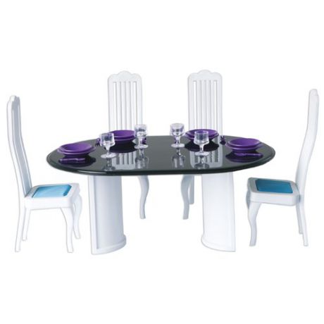 ОГОНЁК Набор мебели для столовой Конфетти (С-1332) белый/голубой/черный