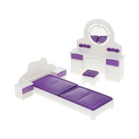 ОГОНЁК Набор мебели для спальни Конфетти (С-1331) фиолетовый/белый