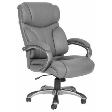 Компьютерное кресло Chairman 435, обивка: натуральная кожа, цвет: серый