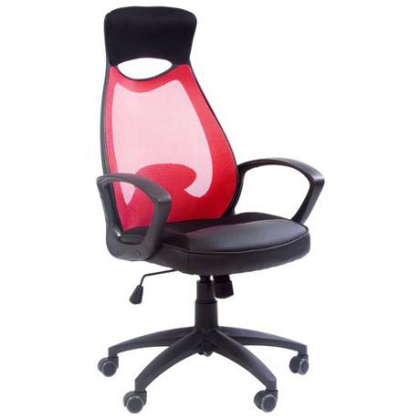 Компьютерное кресло Chairman 840 для руководителя, обивка: текстиль/искусственная кожа, цвет: black/красный