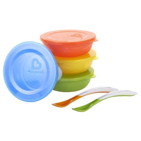 Комплект посуды Munchkin Love-a-bowls (12106) разноцветный