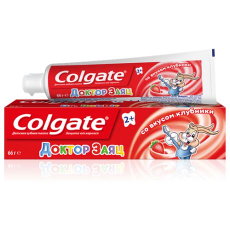 Зубная паста Colgate Доктор Заяц со вкусом клубники 2+, 50 мл