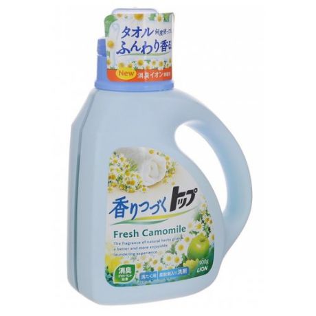 Жидкость для стирки Lion Top Fresh аромат ромашки и зеленого яблока (Япония) 0.9 л бутылка