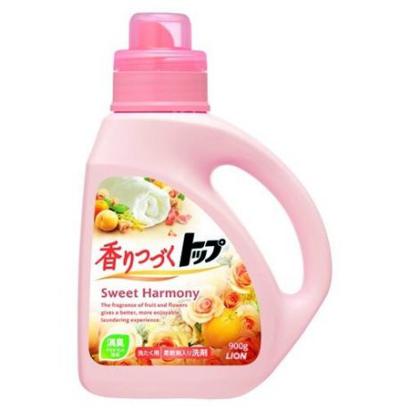 Жидкость для стирки Lion Top Sweet Harmony аромат цветов и апельсина (Япония) 0.9 л бутылка
