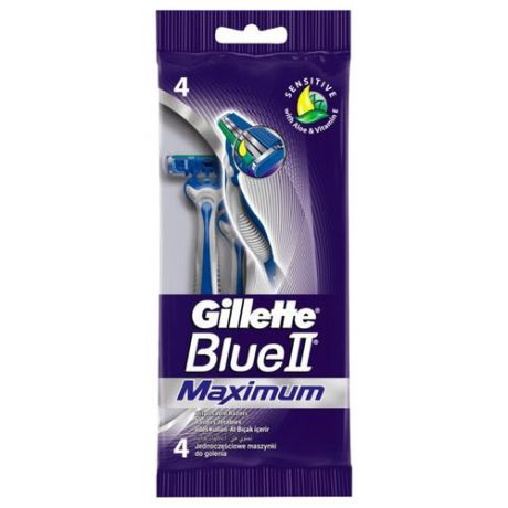 Одноразовый бритвенный станок Gillette Blue II Maximum , 4 шт.