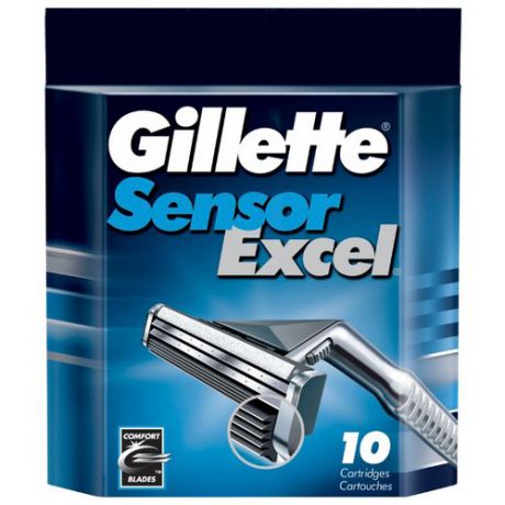 Сменные кассеты Gillette SensorExcel , 10 шт.