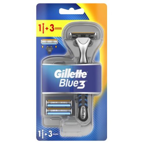 Бритвенный станок Gillette Blue3 сменные кассеты, 3 шт.