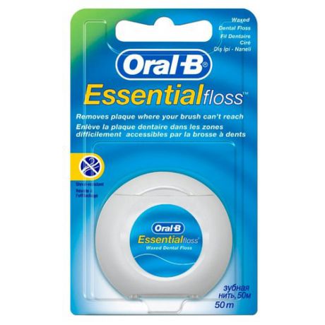 Oral-B зубная нить Essential вощеная