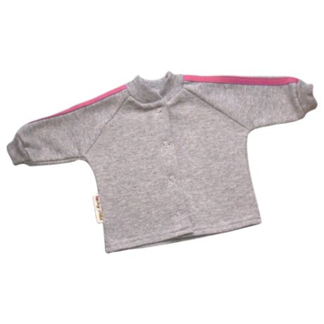 Олимпийка lucky child размер 18 (56-62), серый/розовый/футер