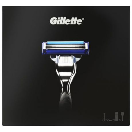 Подарочный набор Gillette: чехол, гель для бритья Extra Comfort 75 мл, бритва Mach3 Turbo + сменные кассеты – 2 шт.