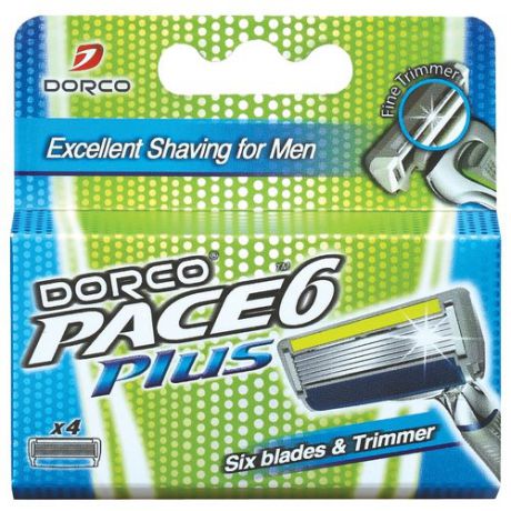 Сменные лезвия Dorco Pace 6 Plus , 4 шт.
