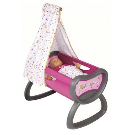 Smoby Кроватка для куклы Baby Nurse (220311) розовый/серый/белый