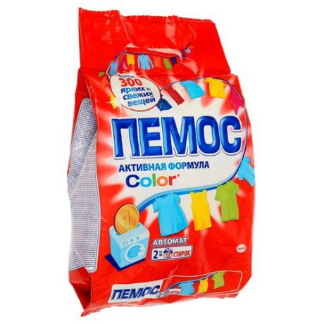 Стиральный порошок Пемос Color 2 кг пластиковый пакет