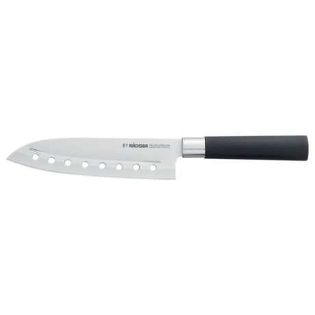 Nadoba Нож сантоку с отверстиями Keiko 17,5 см стальной/черный