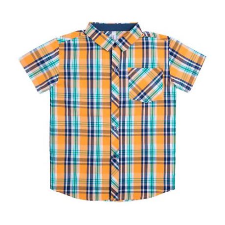 Рубашка playToday размер 122, оранжевый/синий