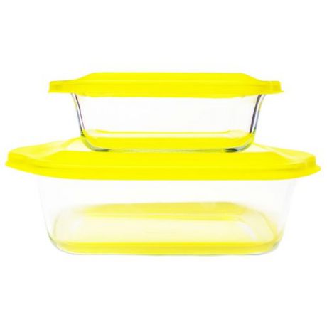 Форма для запекания стеклянная Frybest 2p set, 2 шт. желтый