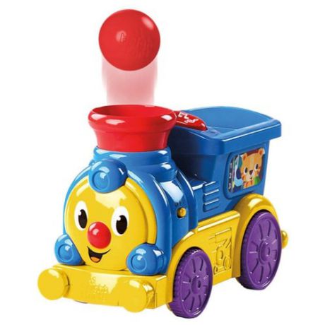 Интерактивная развивающая игрушка Bright Starts Музыкальный паровозик с мячиками синий/желтый/красный