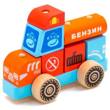 Каталка-игрушка Alatoys Бензовоз (ККМ02) красный/голубой