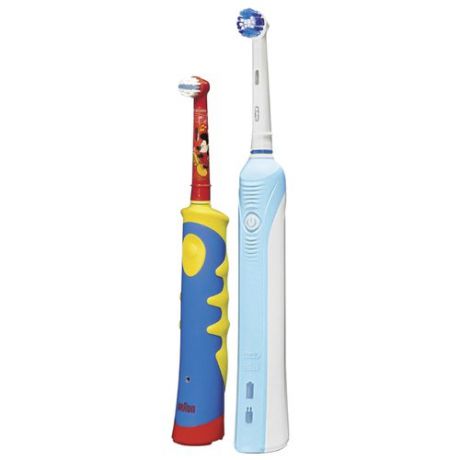 Электрическая зубная щетка Oral-B Professional Care 500 + Kids D10.513K (2017) желтый/синий