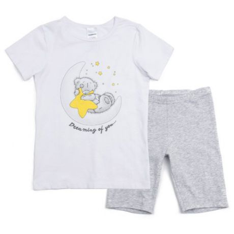 Комплект одежды playToday размер 104, белый/серый