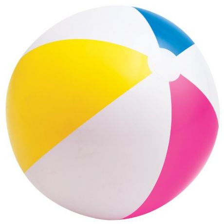 Пляжный мяч Intex 59030 белый/голубой/розовый/желтый