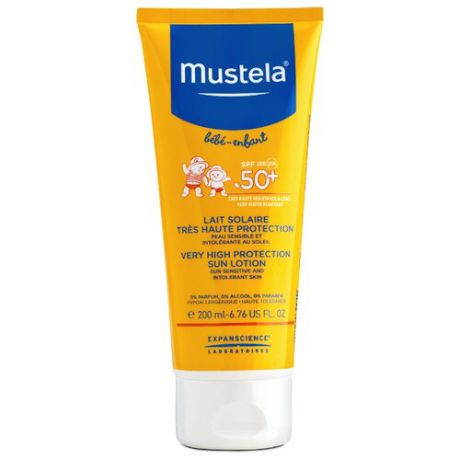 Mustela Детское солнцезащитное молочко для лица и тела SPF 50 200 мл
