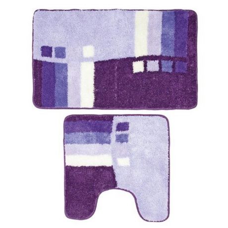 Комплект ковриков Milardo 490PA58M13, 50х80 см, 50х50 см фиолетовый