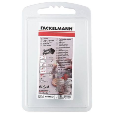 Разделочная доска Fackelmann 9203 24.5x15.5х0.6 см полупрозрачный/белый