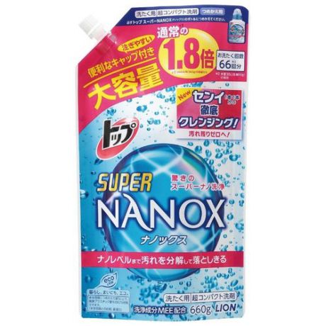 Жидкость для стирки Lion Top Super Nanox (Япония) 0.66 л пакет