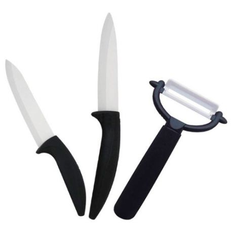 Набор Barton Steel 2 ножа и овощечистка BS-9013 черный / белый