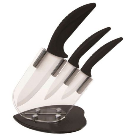 Набор Barton Steel 3 ножа с подставкой черный / белый