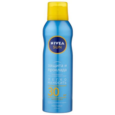 Nivea Sun освежающий солнцезащитный спрей Защита и прохлада SPF 30 200 мл