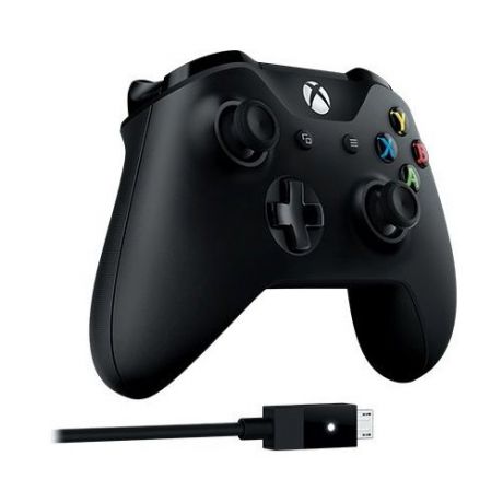 Геймпад Microsoft Xbox One Controller + USB кабель для ПК черный