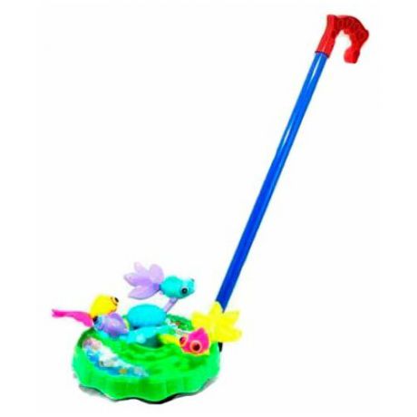 Каталка-игрушка Shantou Gepai Карусель Рыбки (42089) зеленый/синий/красный