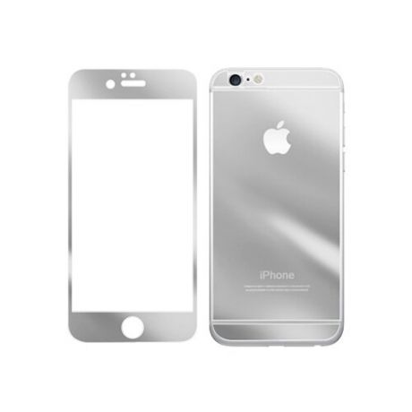 Защитное стекло CaseGuru зеркальное Front & Back для Apple iPhone 6 Plus/6S Plus Logo silver