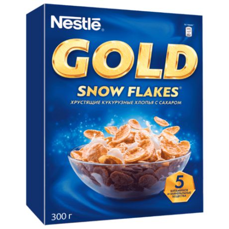 Готовый завтрак Nestle Gold Snow Flakes хлопья, коробка, 300 г