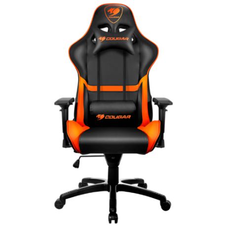 Компьютерное кресло COUGAR Armor игровое, обивка: искусственная кожа, цвет: черный/оранжевый