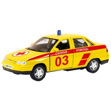 Легковой автомобиль Autotime (Autogrand) Lada 110 скорая помощь (7863) 1:36 12 см желтый/красный