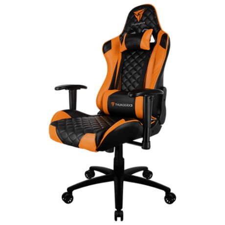 Компьютерное кресло ThunderX3 TGC12 игровое, обивка: искусственная кожа, цвет: black/orange
