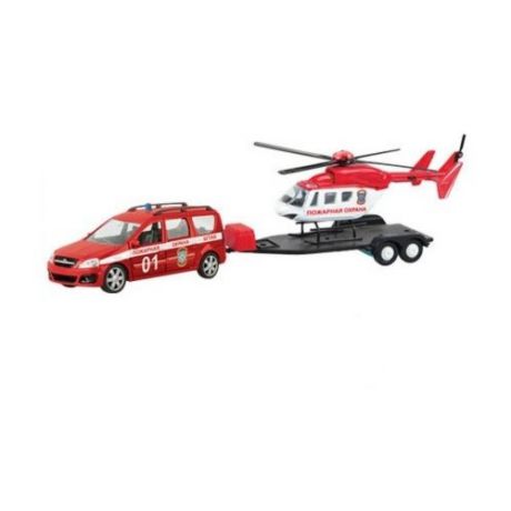 Набор техники Autotime (Autogrand) Lada Largus с вертолетом пожарная охрана (49521) красный/белый
