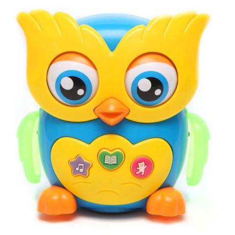 Интерактивная развивающая игрушка Азбукварик Музыкальная сова желтый/синий