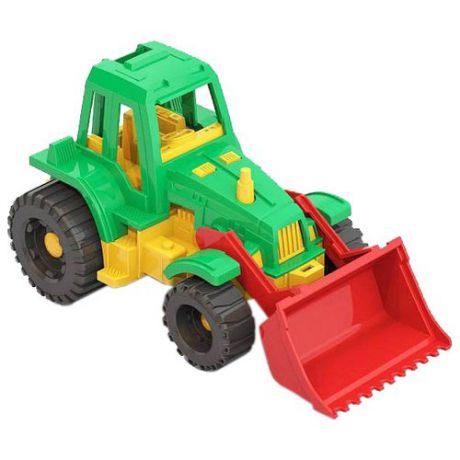Трактор Нордпласт Ижора с грейдером (151) 20.5 см красный/желтый/зеленый