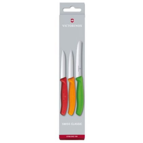 Набор VICTORINOX Swiss classic 3 ножа 6.7116.32 зеленый/красный/оранжевый