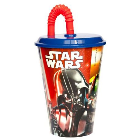 Stor Стакан пластиковый с соломинкой и крышкой спортивный 430 мл Звездные Войны Классика