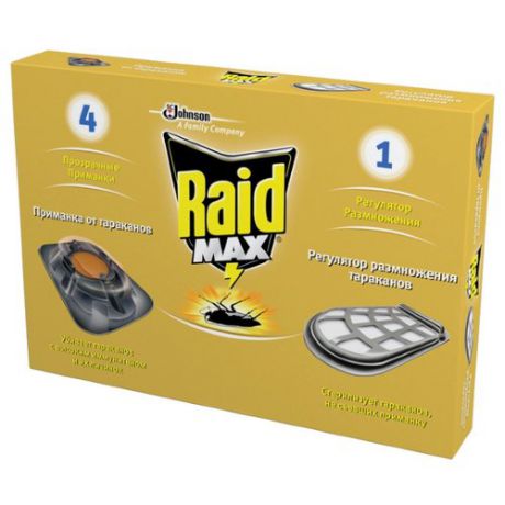 Приманка Raid Max от тараканов (4 шт.)