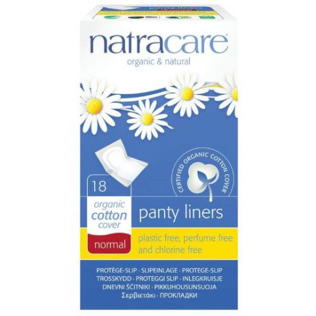 Natracare прокладки ежедневные Закругленные daily Normal в индивидуальной упаковке 18 шт.