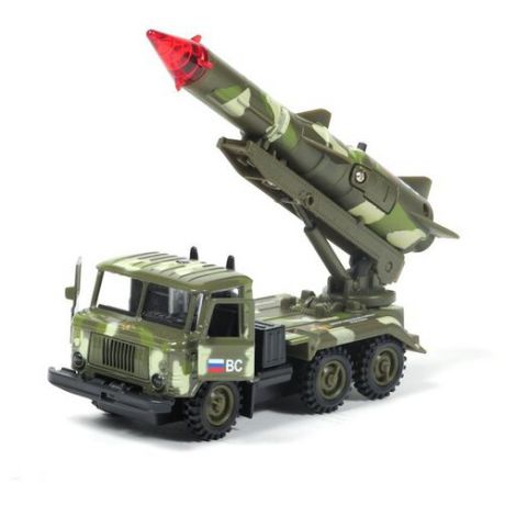 Ракетная установка ТЕХНОПАРК ГАЗ 66 Вооруженные силы (CT-1299-R-3) 1:43 зеленый камуфляж