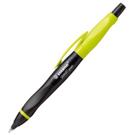 STABILO Механический карандаш Smartgraph со сменными грифелями HB, 0.7 мм, 3 шт. черный/светло-зеленый