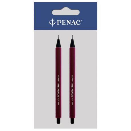 Penac Механический карандаш The Pencil HВ, 0.9 мм, 2 шт. темно-красный