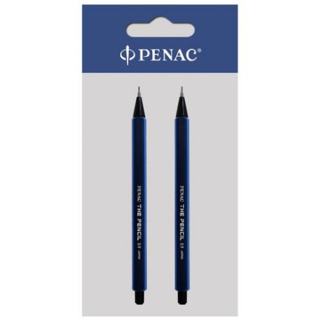 Penac Механический карандаш The Pencil HВ, 0.9 мм, 2 шт. темно-синий